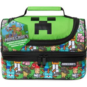 Minecraft Insulated Lunch Bag for Kids Creeper Lunchbox for Boys School Supplies Food Carrier Snacks Picnic Beach Days Travel Gamer Gifts for Kids (Multi) (9.8x6.3x5.5inch)