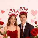 3 x Valentines Headband Heart Headband Valentines Headbands for Women for Wedding Proposal Engagement Birthday Party