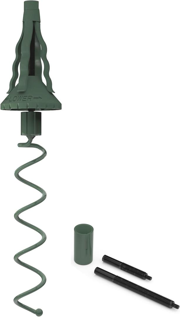 [Christmas Tree Topper Holder] - Twist-on Holiday Universal Tree Topper Stabilizer Fits Most Base Types- Metal Green Support Rod with Adjustable attachments to stabilize Seasonal Treetop Ornaments