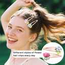 24 pcs Girls Flower Hair Clips Cute Candy Color Metal Snap Hair Clips for Little Girls Adolescent Woman Cartoon Design HairpinsColourful