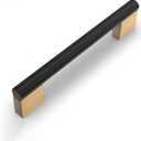 10 Pack 5"(128mm) Black and Gold Cabinet Pulls Knurled Kitchen Cabinet Handles Drawer Pulls Cupboard Hardware for Cabinets