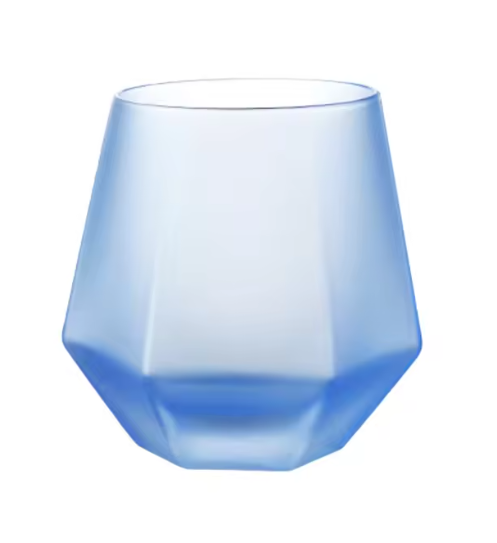 Wine2Go Diamond Silicone Wine Glasses 9oz, Pack of Two (Blue)