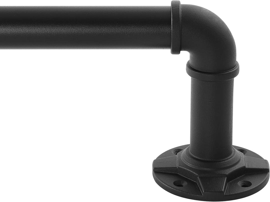 ZKL Black Industrial Curtain Rod, 1 Inch Diameter, 120-240 Inch, Adjustable, Wall/Ceiling Mounted, 30 Lbs Weight Capacity