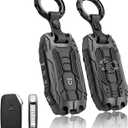Heavy Key Fob Cover for kia, Key Fob Case Protector Accessories Fits for Kia Cerato Ceed Forte NIRO Sorento Seltos Soul Telluride 5 Buttons Smart Key (Black)