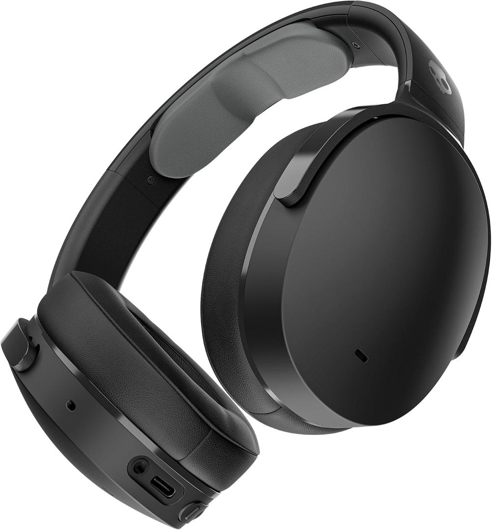 Skullcandy Hesh ANC Wireless Over-Ear Bluetooth Headphones, Active Noise Cancelling, Up to 22 Hrs Battery, Foldable Lightweight Design, Microphone for iPhone Android - True Black