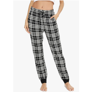 Vlazom Women Plaid Pajama Pants Comfy Lounge Pants Sleep Pj Bottoms Jogger Trousers with Pockets Drawstring M