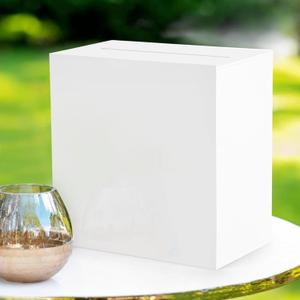 White Acrylic Wedding Card Box, Large DIY Card Box Blank No Print for Wedding Reception, Graduation Party, Bridal Shower, Keepsake Party Favor, Cosmetic Home Decor (10 x10 x 5.5 Inch)