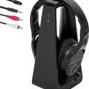 Wireless TV Headphones with Charging Transmitter Base, 2.4G Wireless Headphones for TV Watching, Large Buttons Clear Voice and Sound Boost for Seniors, Plug & Play Lightweight Comfort TV Headset