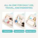 Tuck Hanging Toiletry Bag - Water-Resistant Travel Makeup Organizer with Spacious Compartments & Padded Handle for Women (Blush Petal & Mint) (Fold Travel Makeup Bag)