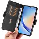 MEUPZZK for Samsung Galaxy A54 5G Wallet Case, Embossed Geometric Premium PU Leather [Kickstand] [Card Slots] [Wrist Strap] [6.4 inch] Phone Cover for Samsung A54 5G (XXF-Black)