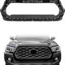 HECASA Grille Bracket Compatible with 2016-2023 Toyota Tacoma Front Upper Grill Outer Frame Shell Holder Plastic(ABS) Black