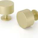 homdiy 20 Pack Gold Cabinet Knobs Solid Brushed Brass Cabinet and Drawer Knobs Kitchen Dresser Knobs for Desk Drawers Cupboard Hardware (Single Hole)