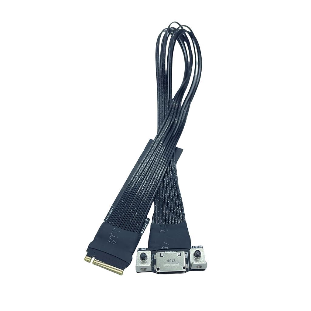 JMT M.2 NVMe M Key to Oculink 4i / SFF8611 Extension Cable PCIe4.0 X4 Gen3 4 Compatible with T10 / SAS-4 SFF-8612 (10cm)