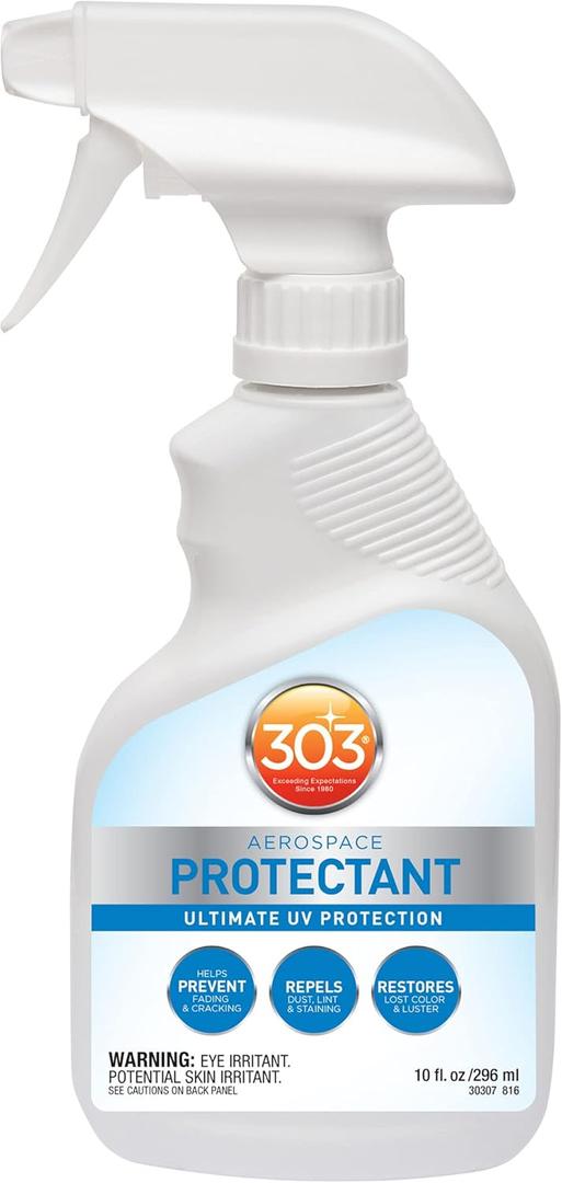 303 Products Aerospace Protectant Spray, UV Protection, Repels Dust, Dirt, & Staining, Matte Finish, Restores Like-New Appearance, Outdoor Cleaning Supplies 10 Fl. Oz.