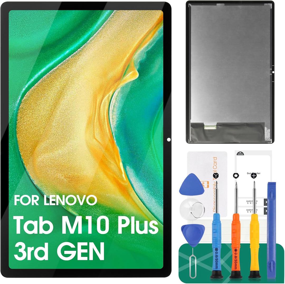 for Lenovo Tab M10 Plus 3rd GEN TB125FU TB128FU Screen Replacement for Lenovo Tab M10 Plus 3rd GEN LCD Display Digitizer Touch Screen Assembly Repair Kits 10.61"(Black