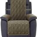 Ameritex Waterproof Nonslip Recliner Cover Stay in Place, Dog Chair Cover Furniture Protector, Ideal Recliner Slipcovers for Pets and Kids (Green, 30'')