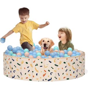 Ball Pits for Toddlers, 47" x 12" Foldable Kiddie Pool Dog Ball Pits Collapsible Baby Pool Dog Swimming Pool Portable Sandbox Kid Pool Indoor and Outdoor Game Without Balls