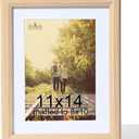 KTKDE 11x14 Picture Frame Real Glass, Display Pictures 8x10 with Mat or 11x14 Without Mat, Modern Style Wood Composite Frame,Gallery Wall Frame  