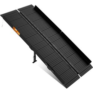 Black Aluminum Ramp 6FT with Sopport Legs, with Non-Slip Surface Wheelchair Ramp, Folding Portable Wheelchair Ramps for Home Steps,Scooter Ramp for Car, Stairs, Doorways, 800 LBS Weight Capacity