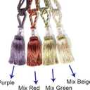 BEL AVENIR 4 Pack Curtain Tiebacks Hand-Woven Crystal Holdbacks Home Decorative Tassels Tiebacks (Mix Red, 4 Pack)