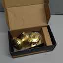 Satin Brass Door Knobs with Camelot Trim,Gold Interior Door Knob with Lock,Coastal Privacy Door knob for Bath and Bedroom (1)