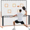 GCCSJ Pickleball Rebound Net, Pickleball Rebounder Training Equipment, for Single Player Practice Hitting, Doubles, Suitable for Garage, Backyard, Park, Indoor and Outdoor (Orange)