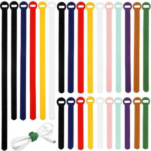 150PCS Cable Ties4+6+8+10 Inch Reusable Cable Management, Multi-Purpose Adjustable Cord OrganizerFastening Microfiber Cloth Hook and Loop Cable Organizer Wire StrapsAssorted Colors