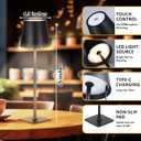 Retisee 12 Pack Cordless Table Lamp Portable LED Rechargeable Desk Lamp 3000mah Battery Operated 3 Color Stepless Dimming Waterproof Touch Control for Bedroom Restaurant (Black,Square Base)