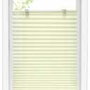 LazBlinds Tool-Free Cordless Pleated Shades with Suction Cups Light Filtering Top Down Bottom Up Pleated Blinds for Window Size 22" W x 60" H, Cream