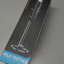 SIMPLETaste Milk Frother Handheld Battery Operated Electric Foam Maker, Drink Mixer with Stainless Steel Whisk and Stand for Cappuccino, Bulletproof Coffee, Latte (Black)