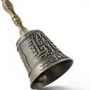 Super Loud Solid Brass Hand Call Bell for Ringing at Wedding, New Style Hand Bells for Seniors Bedside, Teacher Classroom Bell, Dinner Bell, Tibetan Bells, Gift for Bedridden Mom (Bronze)