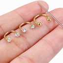 Titanium Horseshoe Nose Ring 20g, Gold Silver Nose Rings Hoops with Double CZ Gems Hypoallergenic Septum Ring for Women Men, Small Cartilage Helix Tragus Daith Labret Piercing Jewelry 7mm 8mm 9mm