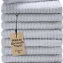 Textila Bar Mop Towels - 12x12 Inches - Pack of 10 - White - Cotton Dish Cloths & Cleaning Towels for Kitchen, Bar, Restaurant, Household Use  Absorbent, Durable, Reusable