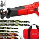 7 Amp Corded Reciprocating Saw for Wood, Metal, PVC & Tree Pruning, 1-1/8" Stroke Length & 2800 SPM, 6-Speed Dial, 180 Rotating Handle, Adjustable Pivoting Front Shoe, 6 Blades & Bag Included