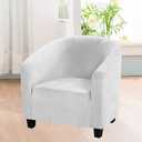 MIFXIN Tub Chair Slipcover Velvet Stretch Club Chair Cover Spandex Elastic Armchair Couch Cover Furniture Protector for Living Room Hotel Counter (Off-White)