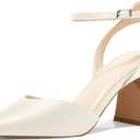 Juliet Holy Womens Closed Toe Heels Chunky Block Heel Ankle Strap Pumps Slingback Heeled Sandals, 7