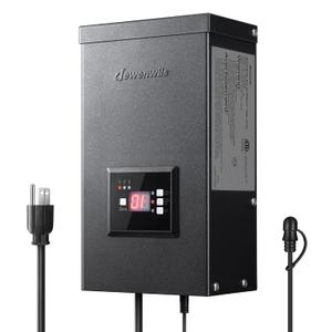 DEWENWILS 200W Low Voltage Transformer with 3 Independent Control Outputs, Landscape Transformer with Timer and Photocell Sensor, 120V AC to 12V/14V AC, Weatherproof, ETL Listed