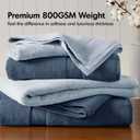 Madison Park 800GSM Bathroom Towel Set of 8 100% Cotton Bath Towel Set for Bathroom Luxurious Highly Absorbent 2 Bath Towels 2 Hand Towels 4 Washcloths Quick Dry Spa Quality Slate Blue, Multi-Size Set