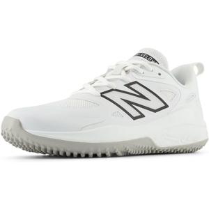 New Balance Women's Fresh Foam Velo V4 Turf-Trainer Softball Shoe (6.5 Wide, White/Black)