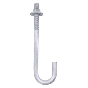 3/4” x 12” J Bolt Anchors (10 Pack) for Concrete with Nuts and Washers, Hot-Dip Galvanized