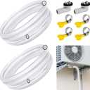 UNIFAMLIY 2 Pack Portable Air Conditioner Drain Hose 10Ft, Universal AC Drain Hose Kit, Kink-Free Drain Hose for Air Conditioner with 3/5 Inch Connector and Clamp Window AC Mini-Split Unit Parts