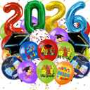 56 Pieces 5TH Grade Graduation Balloons 2026 5TH Grade Graduate Party Decorations Peace Out Fifth Grade Balloon for Celebration Graduation Class Ceremony School Party Supplies