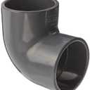 Spears 806 Series PVC Pipe Fitting, 90 Degree Elbow, Schedule 80, 4" Socket