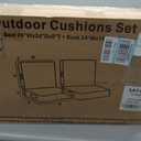5" Thicker Outdoor Chair Cushions 2 Sets 24" *24" Waterproof Patio Chair Cushions for Outdoor Furniture w/Removable Cover 30D High Density Sponge Filling Thicken Patio Furniture Cushion w/Handle &Ties
