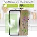 2 Size Titanium Cutting Boards for Kitchen, PTYTIFY Metal Cutting Board Non Toxic, Double Sided Chopping Board with Pure Titanium and Wheat Straw PP for Meat, Vegetables and Fruits Dishwasher Safe