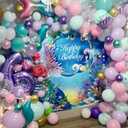 Mermaid Balloon Garland Arch Kit, Pastel Pink Purple Teal Blue Clear Latex Balloons with Mermaid Tail Seashell Foil balloons, for Girls Little mermaid Party Decorations Under the Sea Birthday Supplies