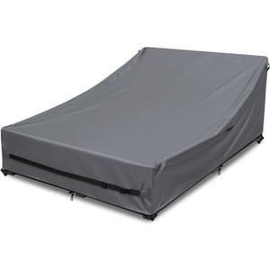 Outdoor Rattan Daybed Cover Heavy Duty 600D Weather-Resistant Waterproof Patio Furniture Sofa Cover 63"L x 54"W x 28"H UV Resistant Anti-Fade Material,Patio Rattan Daybed Sofas Protection Covers,Grey
