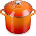 Le Creuset Enamel on Steel Traditional Stockpot, 10 qt., Flame with Stainless Steel Knob, 10 Quarts