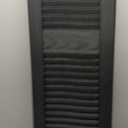 Ekena Millwork Lifetime Vinyl LL1S12X04800BL Standard Cathedral Top Center Mullion, Open Louver Vinyl Shutters, w/Installation Shutter-Lok's & Matching Screws (Per Pair), 12"W x 48"H, Black
