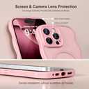 2 x QVLANG Case for iPhone 16 Pro Max, Cute Wave Cover Case, Upgraded[Full Camera Protection][Compatible with Magsafe][Military Grade Protection][Translucent Matte] Phone Case for Women Girls, Peach Pink